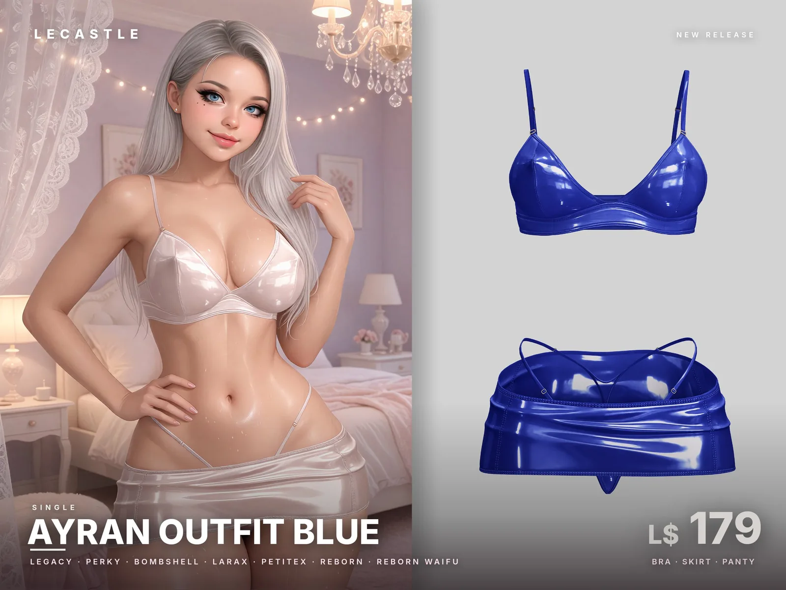 [LECASTLE] Ayran Outfit BLUE • Legacy • LaraX • PetiteX • Reborn • Reborn Waifu