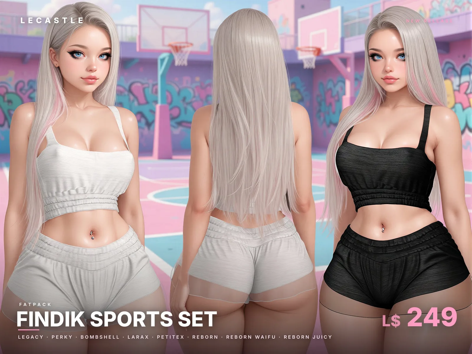 [LECASTLE] Findik Sports Set Fatpack • Legacy • Perky • Bombshell • LaraX • PetiteX • Reborn • Reborn Waifu