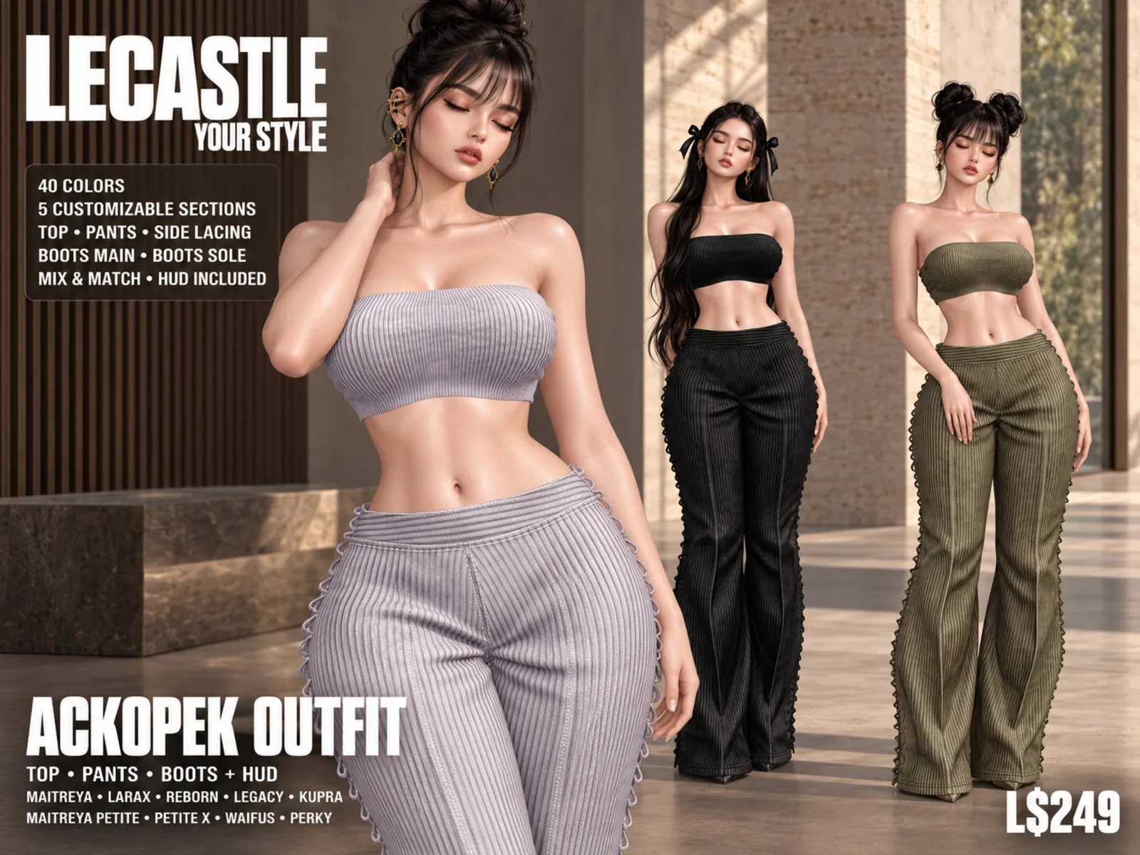 [LECASTLE] AcKopek Outfit Fatpack • Maitreya/Petite • LaraX/Petite X • Legacy/Perky • Reborn • Kupra • Waifus
