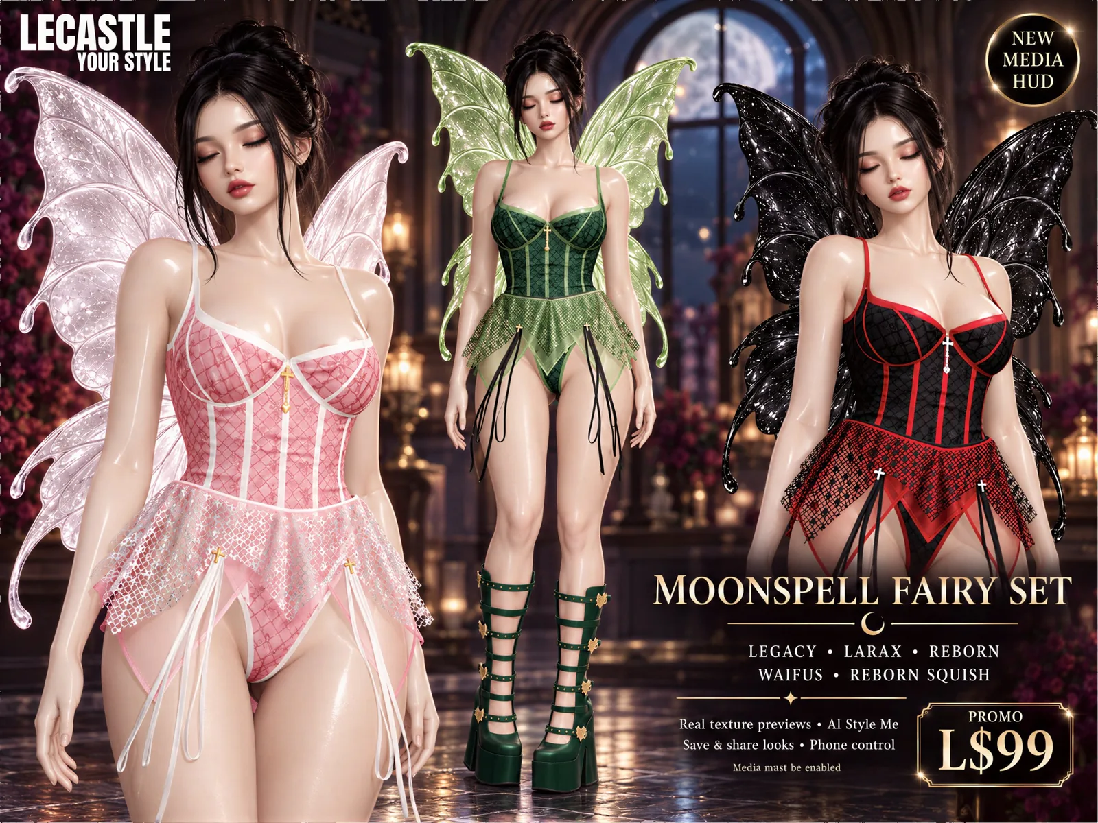 PROMO! - [LECASTLE] Moonspell Fairy Set Fatpack • Legacy • LaraX • Reborn • Reborn Waifu • Reborn Squish