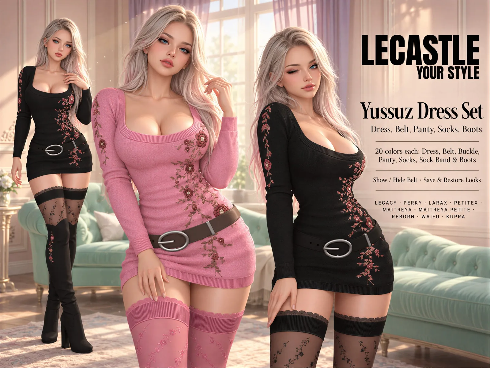 PROMO! - [LECASTLE] Yussuz Dress Set Fatpack • Legacy • LaraX • Reborn • Maitreya • Kupra