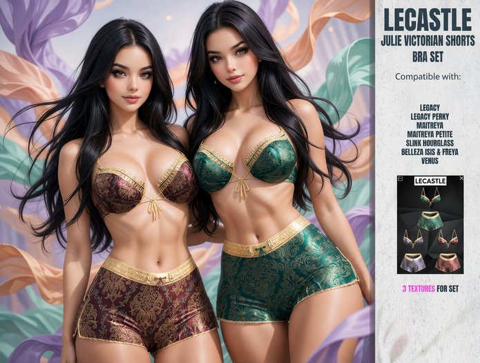 [LECASTLE] Julie Victorian Shorts & Bra Set 1529