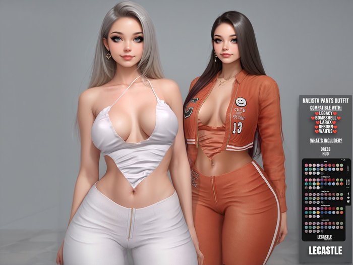 [LECASTLE] Kalista Pants Outfit,Legacy,Bombshell,LaraX,Reborn,Waifu