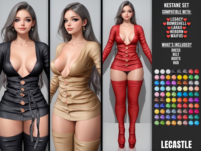 [LECASTLE] Kestane Set,Legacy, Legacy Bombshell, Maitreya LaraX, eBody Reborn, eBody Reborn Waifus