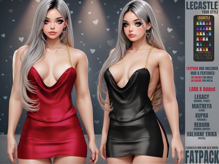 [LECASTLE] Min Sun Silk Dress - Legacy, Perky, LaraX, Maitreya, Kupra, Reborn, Erika Petite 5289