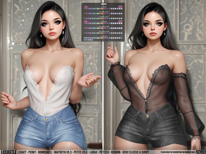 [LECASTLE] Olivia Outfit,Legacy,Perky,Bombshell, LaraX, PetiteX,Lara V5.3,Petite V5.3,GenX,Reborn,Waifus