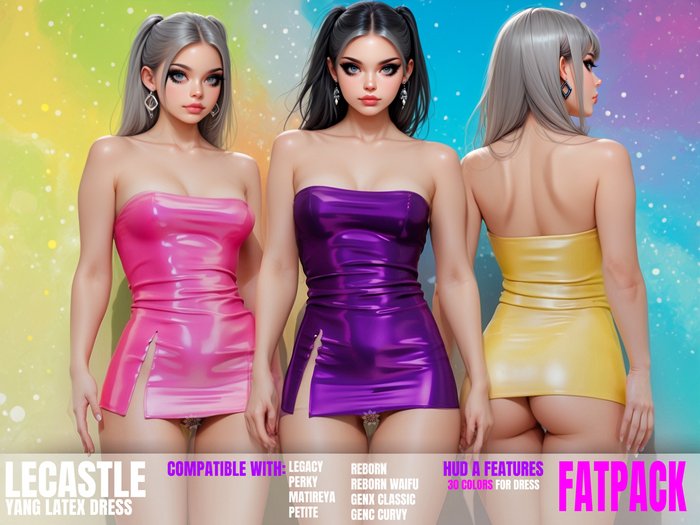 [LECASTLE] Yang Latex Dress - Legacy, Perky, Maiterya, Petite, Reborn, Waifu, GenX Classic & Curvy 7114