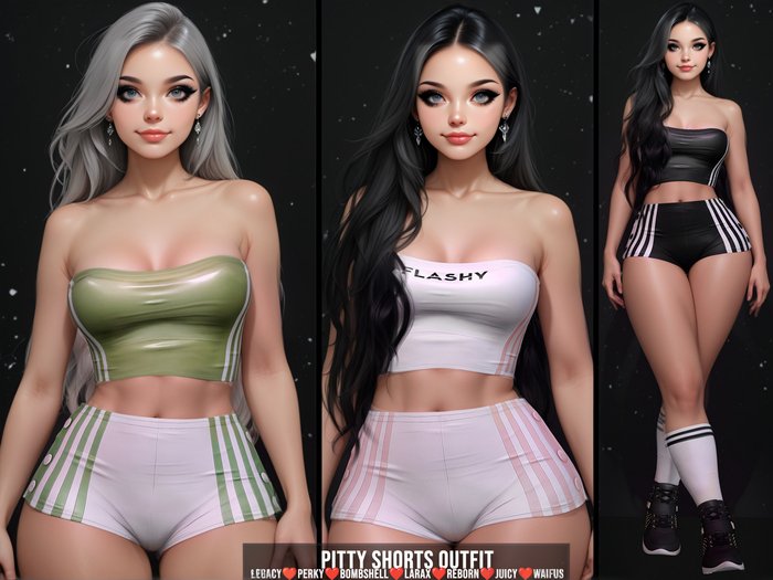 [LECASTLE] Pitty Shorts Outfit, Legacy,Perky,Bombshell,Reborn,Waifus,Larax