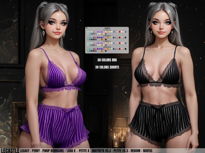 [LECASTLE] Adora Lingerie Set, Legacy, Perky, Bombshell, Maitreya, Petite, LaraX, PetiteX, Reborn, Waifus 2817