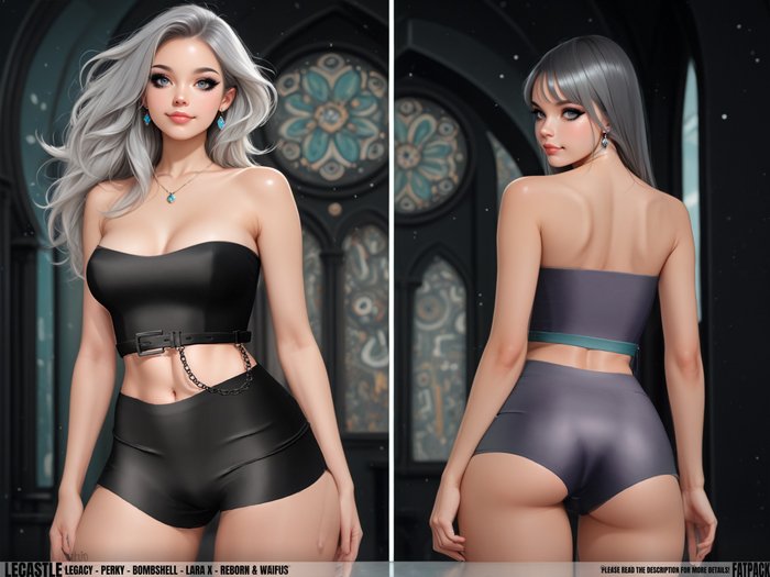 [LECASTLE] Neslos Shorts & Top Set, Legacy, Perky, Bombshell, LaraX, Reborn, Waifus 2410