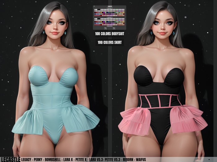 [LECASTLE] Trina Bodysuit Set, Legacy,Perky,Bombshell,Lara X,Petite X,Lara v5.3,Petite v5.3,Reborn,Waifus 6705