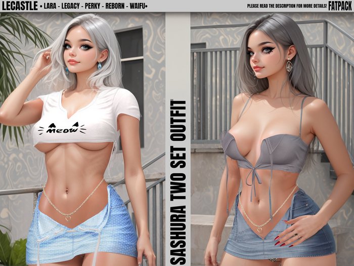 [LECASTLE] Sashura Two Set Outfit - Legacy, Perky, Maitreya, Reborn, Waifu 3274