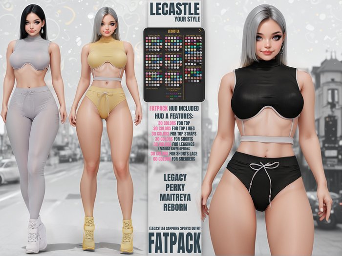 [LECASTLE] Sapphire Sports Outfit - Legacy, Perky, Lara, Reborn 5215