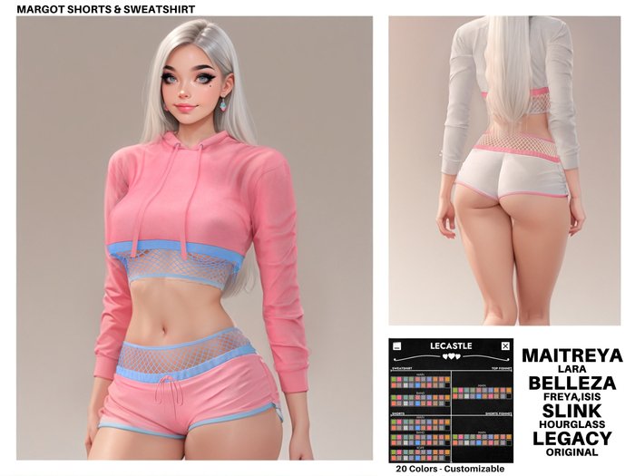 [LECASTLE] Margot Shorts & Top Fishnet Outfit 6161