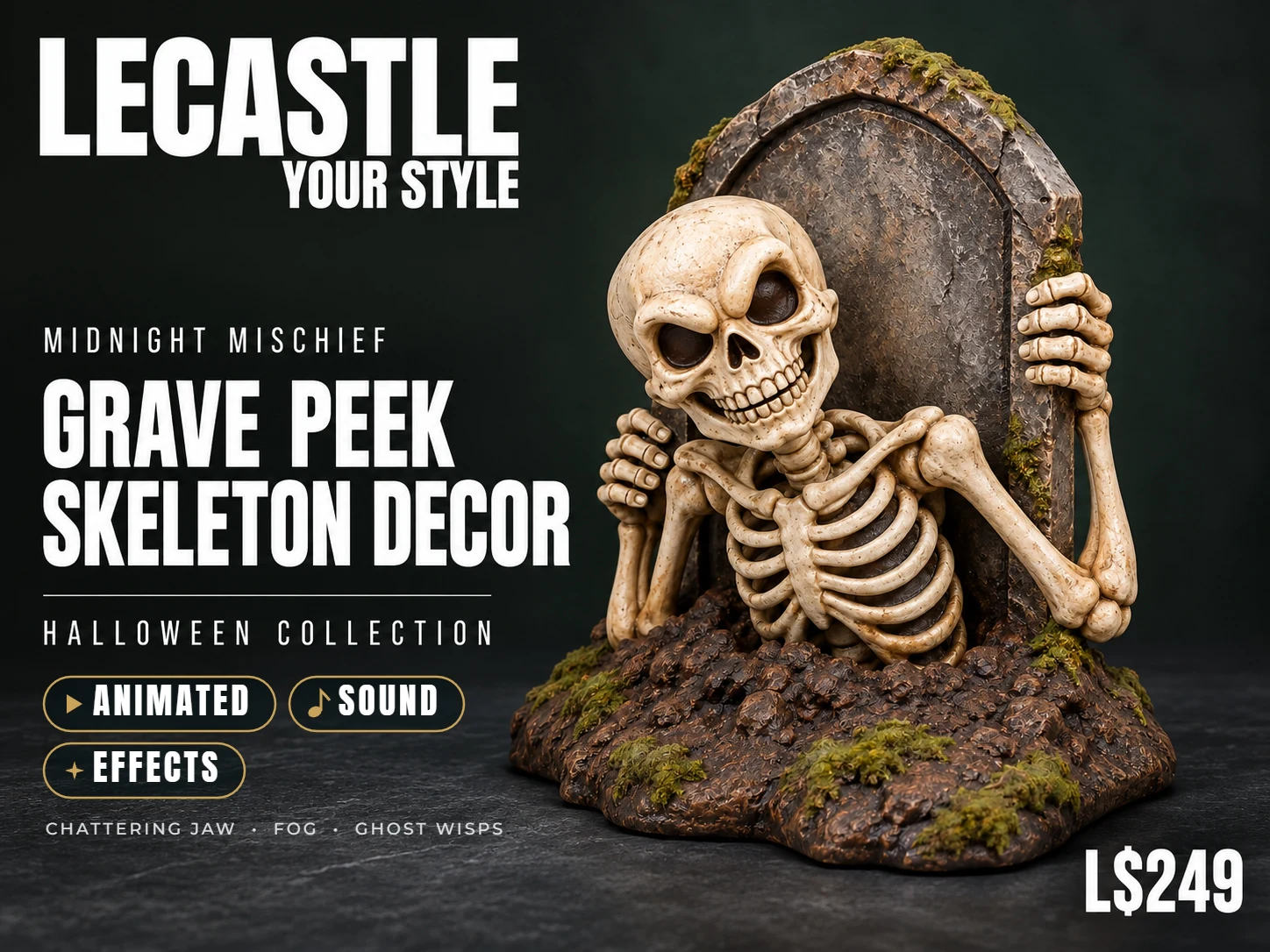 [LECASTLE] Grave Peek Skeleton Decor | Animesh Halloween Decor